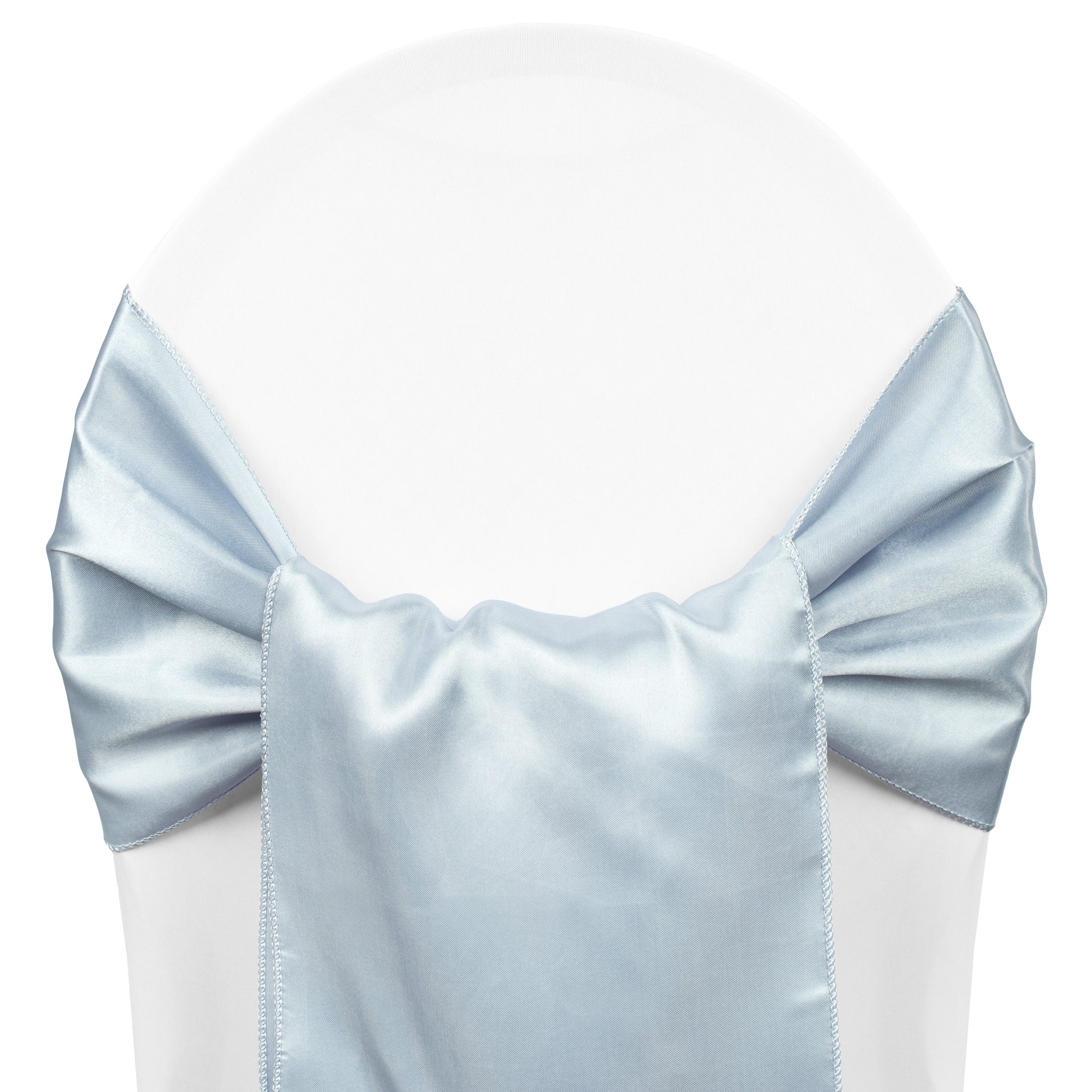 Wide Satin Chair Sash – Dusty Blue | Rental