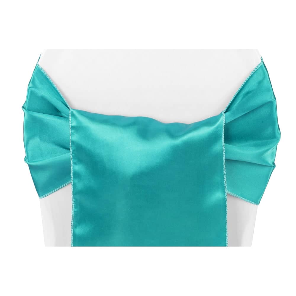 Wide Satin Chair Sash – Dark Turquoise | Rental