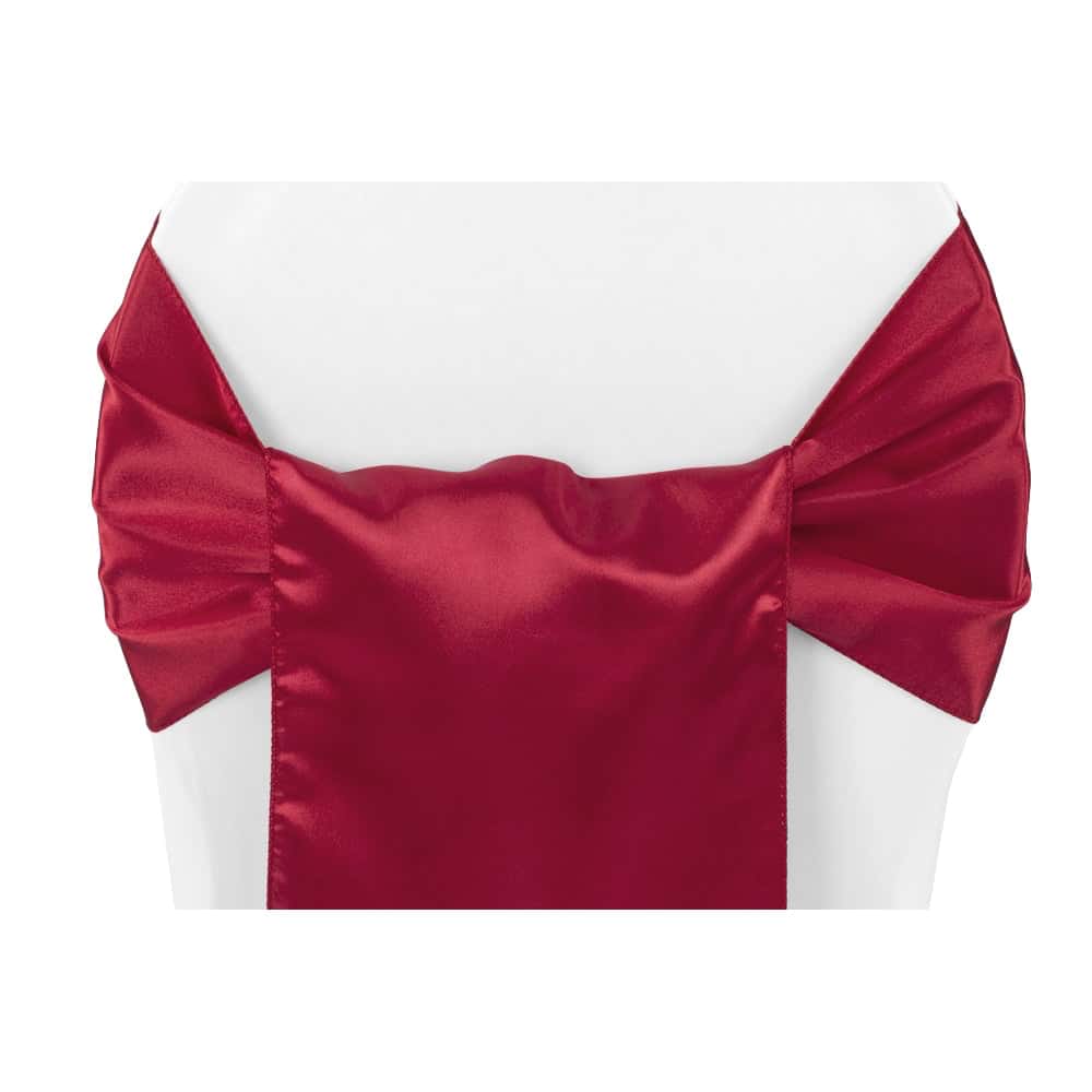 Wide Satin Chair Sash – Apple Red | Rental