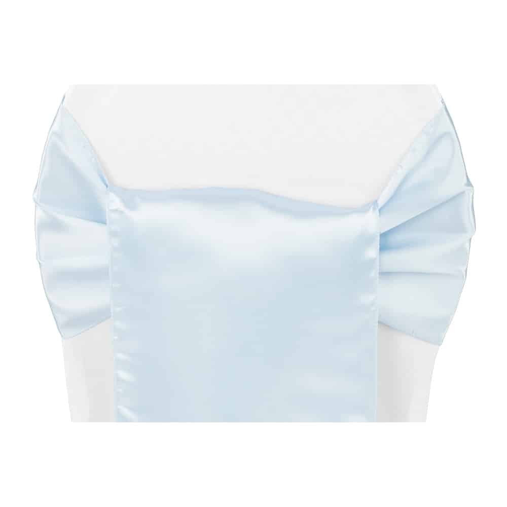 Wide Satin Chair Sash – Baby Blue | Rental