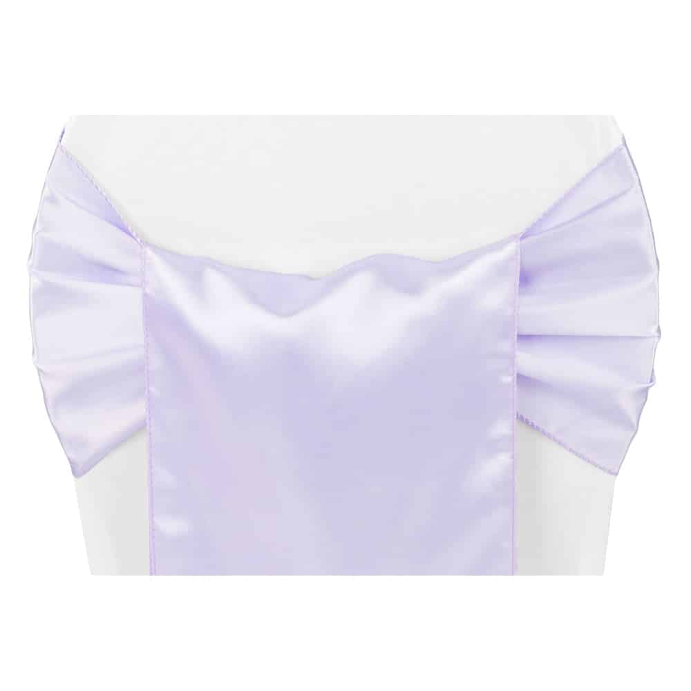 Wide Satin Chair Sash – Lavender | Rental