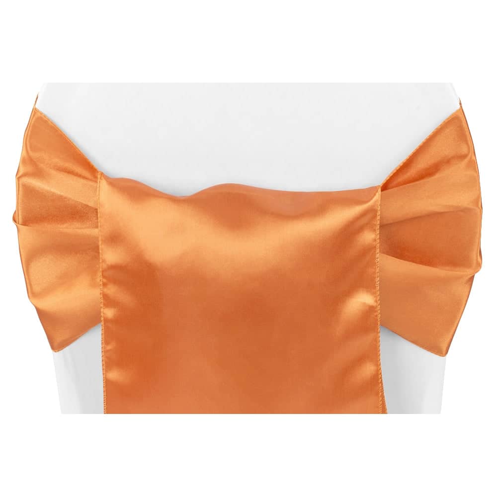 Wide Satin Chair Sash – Burnt Orange | Rental
