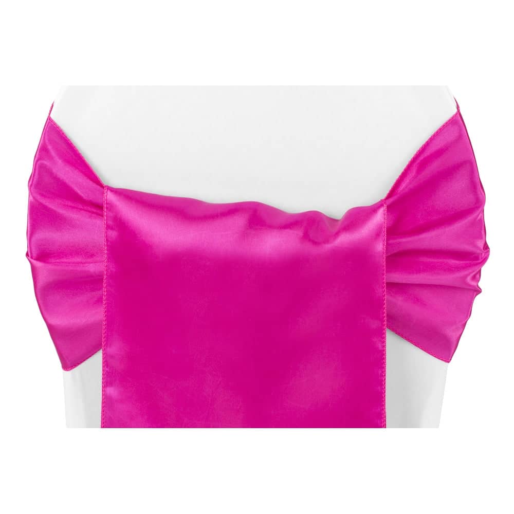 Wide Satin Chair Sash – Fuchsia | Rental