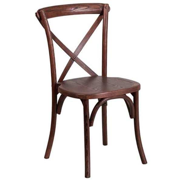 Wooden Crossback Chair – Fruitwood with Black Grain | Rental