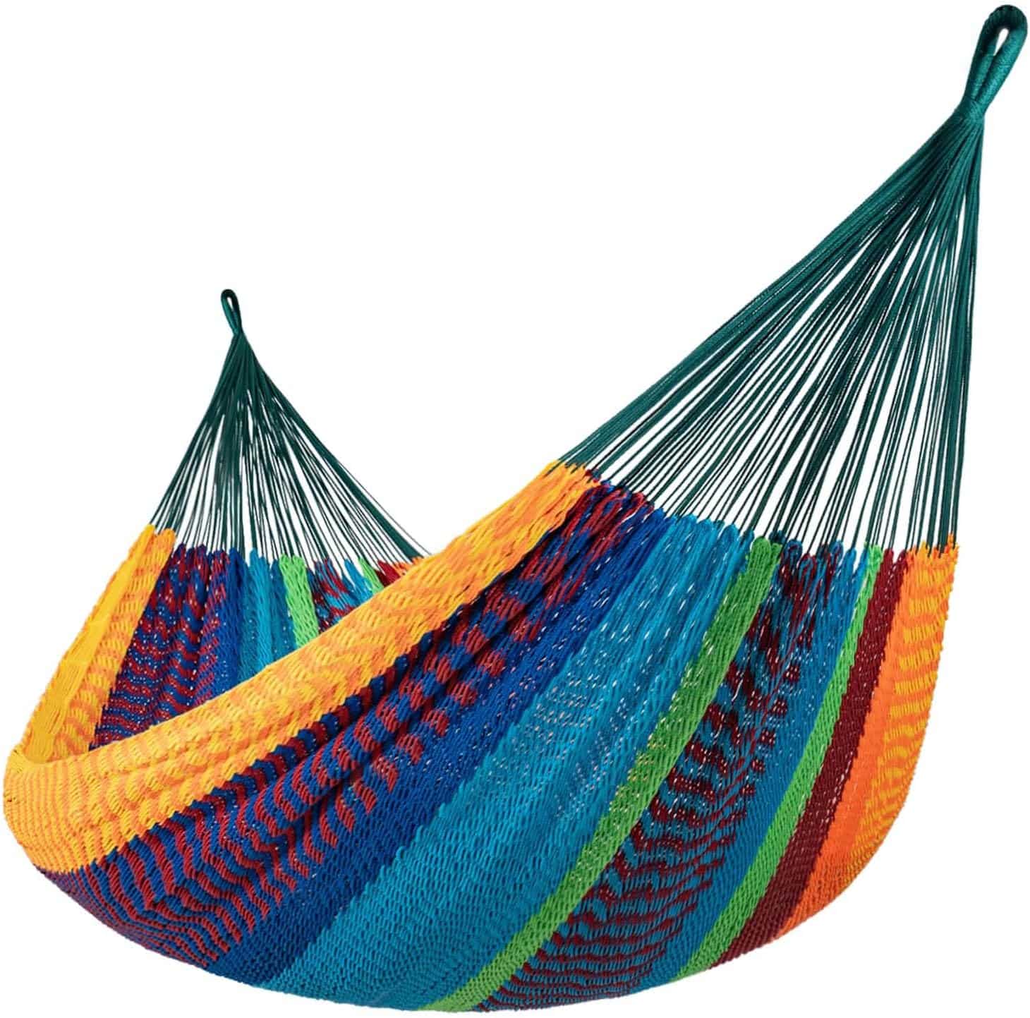 Handwoven Mayan Hammock, 10.5 FT Soft Rope Double Hammocks, Portable Outdoor Hammock with Carry Bag, 2 Straps & Carabiners for Patio Outside, 550 lbs Weight Capacity, Multi Color | Rental Handwoven Mayan Hammock, 10.5 FT Soft Rope Double Hammocks, Portable Outdoor Hammock with Carry Bag, 2 Straps & Carabiners for Patio Outside, 550 lbs Weight Capacity, Multi Color | Rental