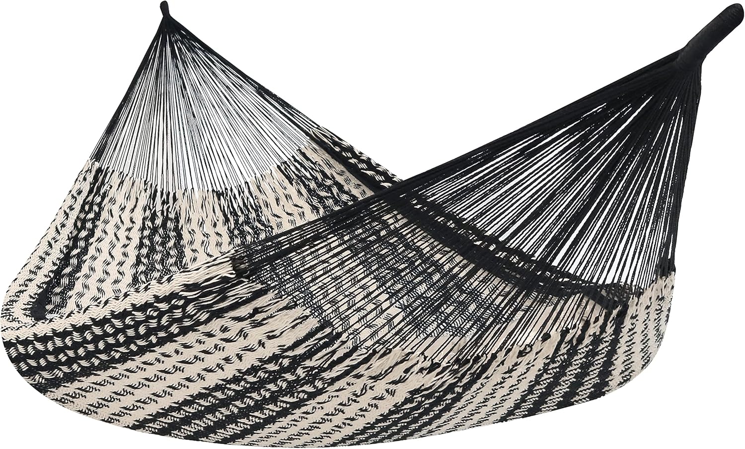 Handwoven XXL Thick Cord Mayan Double Hammock for Outside – 625-Pound Capacity Heavy-Duty Outdoor Hammock – Black/Natural | Rental Handwoven XXL Thick Cord Mayan Double Hammock for Outside – 625-Pound Capacity Heavy-Duty Outdoor Hammock – Black/Natural | Rental