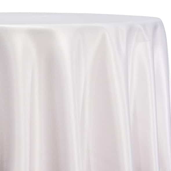 Lamour (Dull) Satin Table Linen in White | Rental