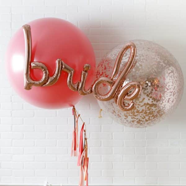 Rosé Bubbles - Giant Bouquet with Bride Script & Tassel
