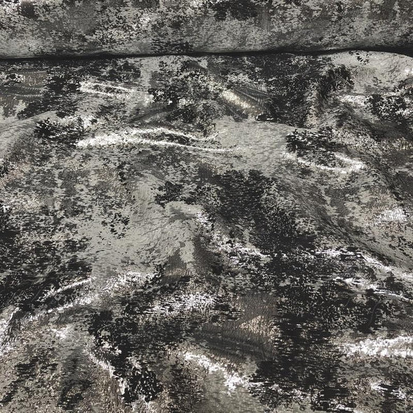 Cascade Jacquard Wholesale Fabric in Black and Silver