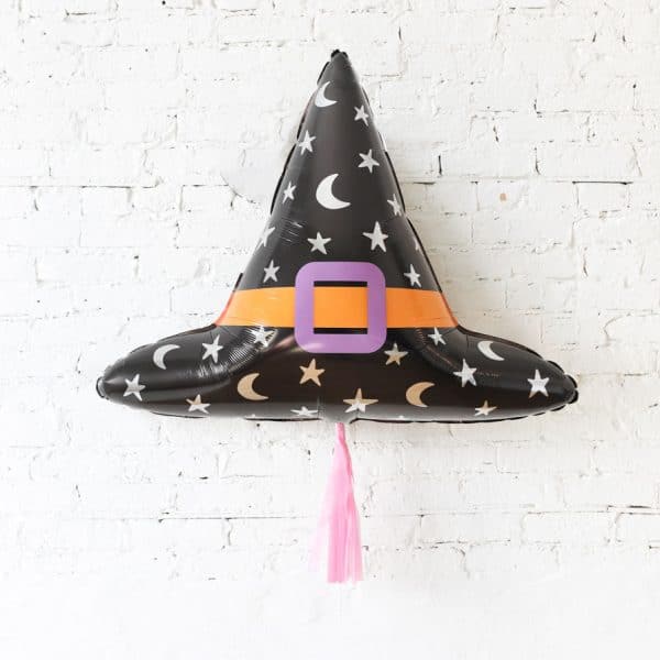 39in Witch Hat Foil Balloon with Pink Skirt