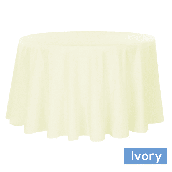 132" Round 200 GSM Polyester Tablecloth - Ivory