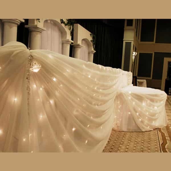Fairy Light Head Table Decoration Kit – 24 Foot (12 Person) | Rental