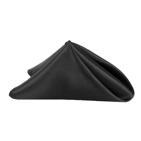 Sleek Satin Napkin 20"x20" - Black