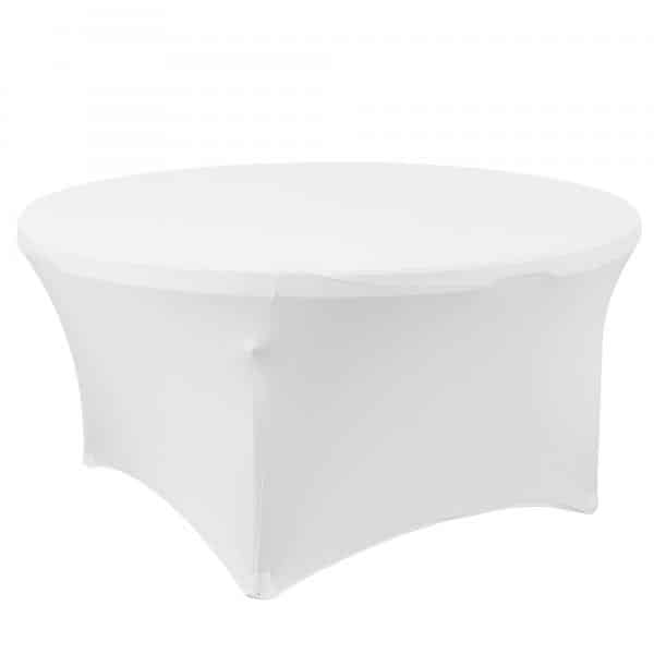 Decostar™ Spandex Round Table Cover 60" - White